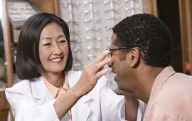 OD fitting glasses on a patient