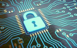 electronic chip with lock in the centre