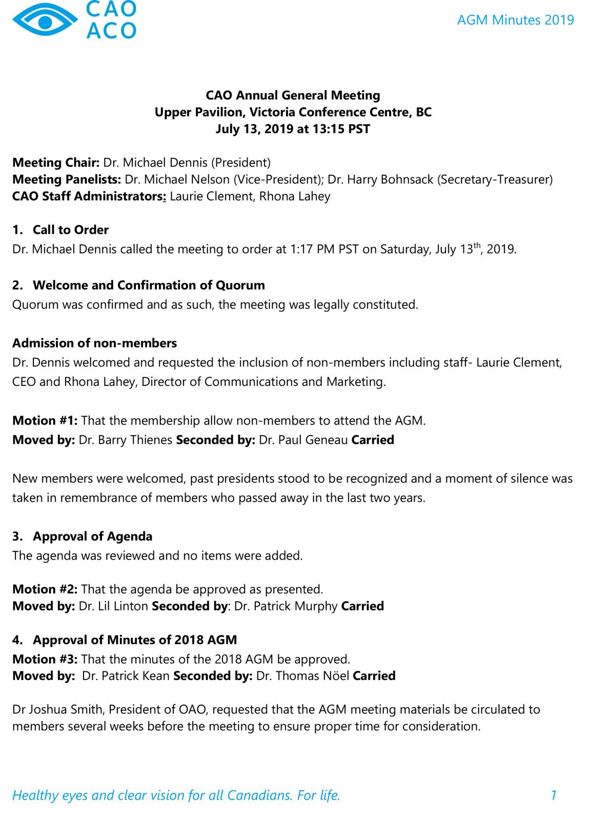 AGM minutes July 13 2019