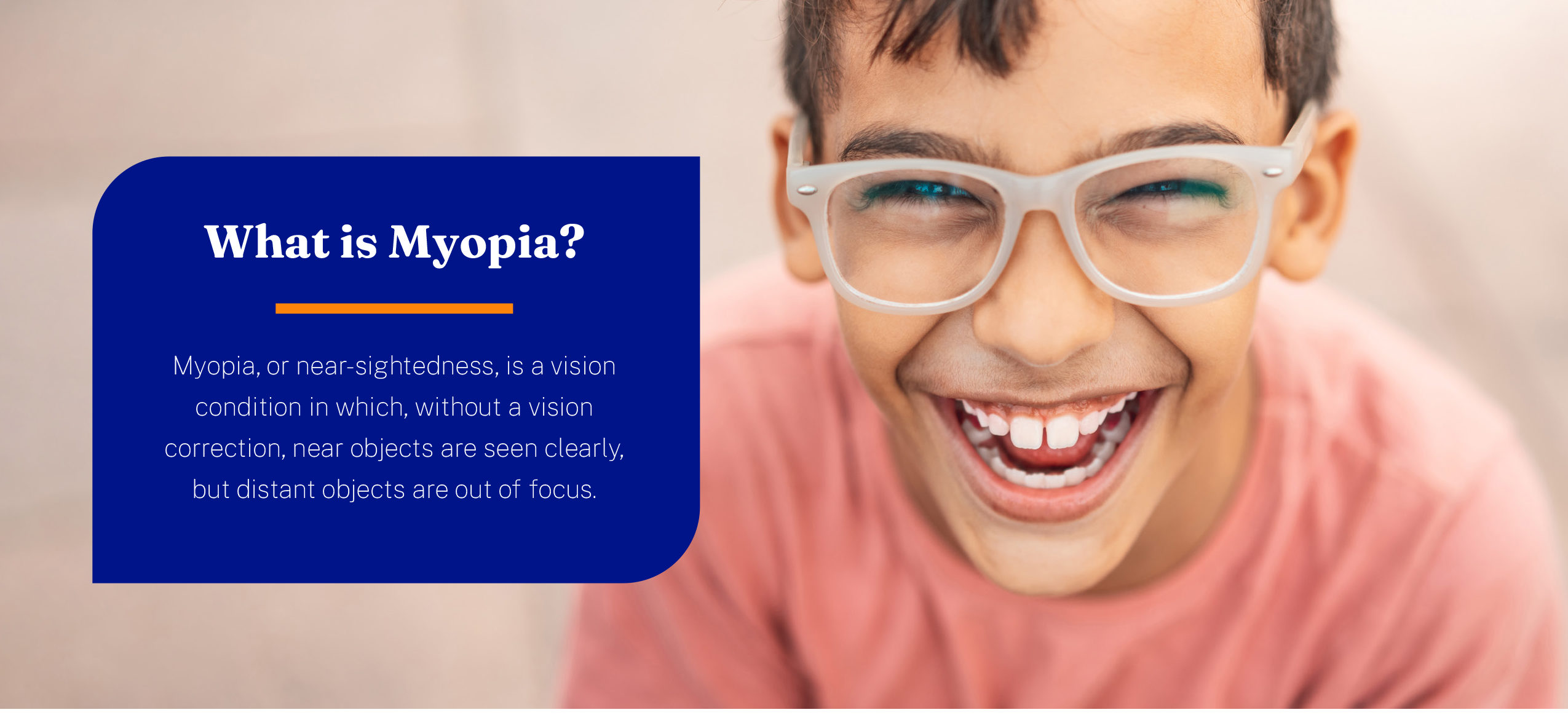 Young boy wearing glasses