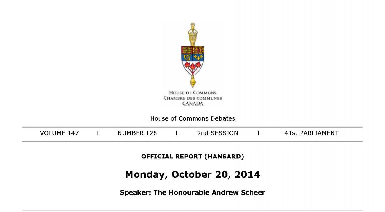 House of Commons - Statement by MP