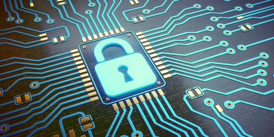 electronic chip with lock in the centre